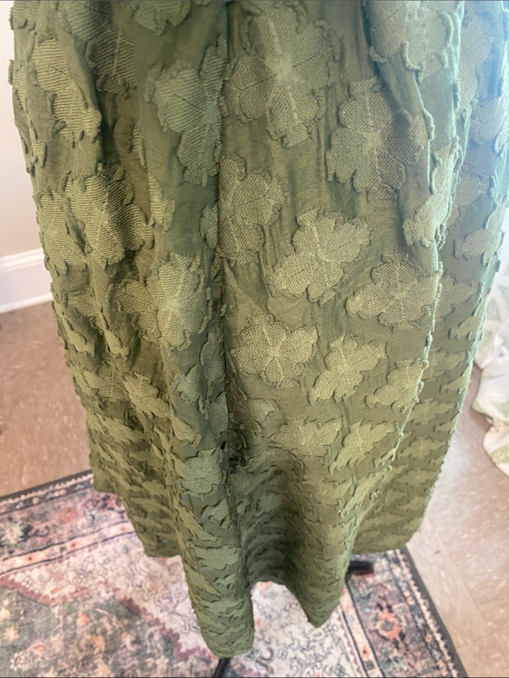 kate spade Olive Green Lace Belted Midi Dress - Picture 10 of 11